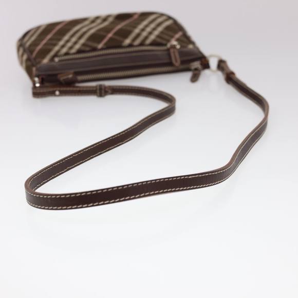 BURBERRY Nova Check Blue Label Shoulder Bag Canvas Brown Auth 40095 - Picture 7 of 16